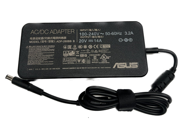 Genuine 280W 20V 14A Power Supply Charger for ASUS ROG G703GX-EV017FR E5019T E5042T G703GS-WS71 WS74 G703GI E5036T E5011T E5001R G703GI WS91K XS98K Adapter 7.4*5.0 mm Central pin