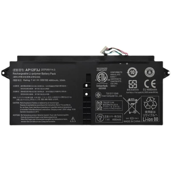 AP12F3J Laptop Battery for Aspire S7 S7-391 Ultrabook Series S7-392 S7-393 2ICP3/65/114-2 7.4V 4680mAh/35Wh