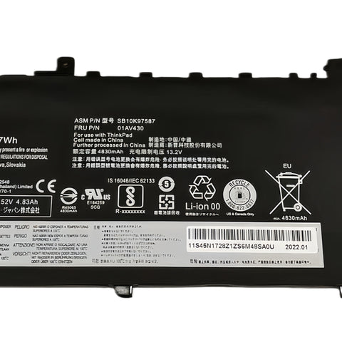 01AV430 SB10K97587 Battery for Lenovo ThinkPad X1 Carbon 5th Gen 2017 6th Gen ThinkPad X1 Carbon 2017/2018 Series 01AV429 SB10K97586 01AV431 SB10K97588 01AV494 SB10K97586