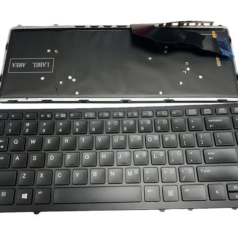 Laptop Replacement US Layout with Backlit (without Pointer) Compatible with HP EliteBook 840 G1 G2 / 850 G1 G2 / 745 G1 G2/HP ZBook 14 Series (with Black Frame)