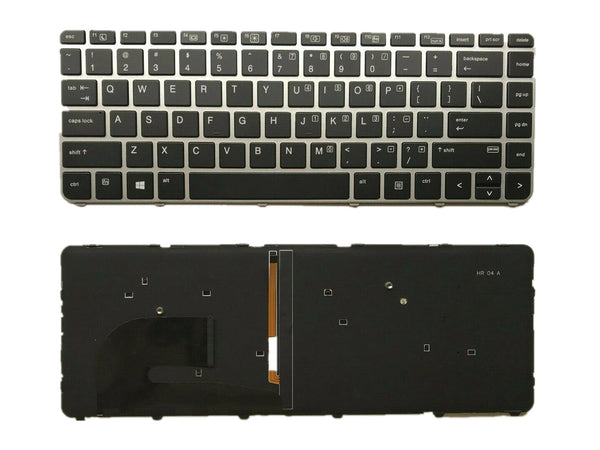New Backlit Keyboard for HP EliteBook 840 G3 840 G4 745 G3 745 G4 848 G3, P/N 901042-001 903008-001 836308-001 6037B0126901 Silver Frame US Layout Laptop Keyboard (not with Pointer)