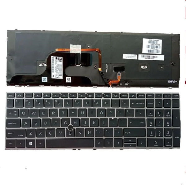 Backlit Keyboard US Layout HP ZBOOK Fury 15 G7 G8 L12764-001 L97968-001 M17095-001 L97967-001 M17094-001 9Z.NHNBC.001 NSK-X00BC PK132WW1B00 LK132WW1A00 NSK-X01BC