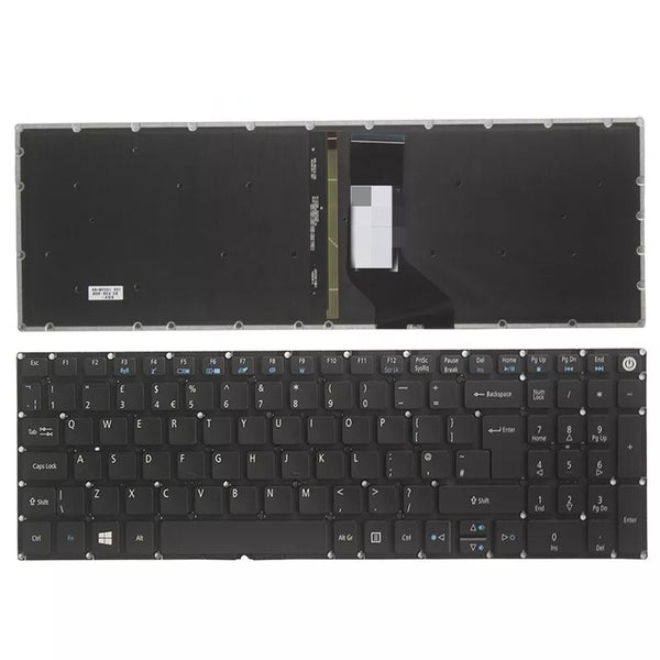 NEW US Black Backlit Laptop Keyboard Without Frame Compatible Acer Aspire 5 A515-51 A515-51G Series A515-51-50RR A515-51-563W A515-51-75UY A515-51-3509 A515-51-563W Backlight