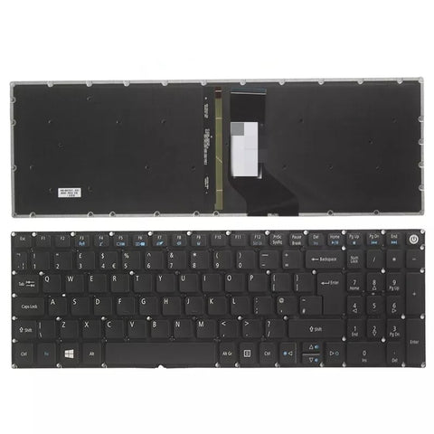 NEW US Black Backlit Laptop Keyboard Without Frame Compatible Acer Aspire 5 A515-51 A515-51G Series A515-51-50RR A515-51-563W A515-51-75UY A515-51-3509 A515-51-563W Backlight