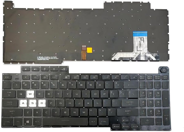 Replacement Backlit Keyboard for Asus ROG Strix G17 G713 G713Q G713QY G713QE G713QE-RB74 G713QM G713QM-ES94 G713QM-RS76 G713QR G713QR-ES96 Series Laptop US Black Without Frame