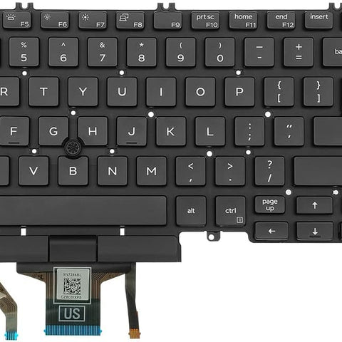 Replacement Laptop Keyboard Backlight for DELL Latitude 5500 5501 5510 5511, Precision 3540 3541 3550 3551 US Layout Black