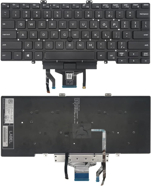 Replacement Keyboard for Dell Latitude 3400 5400 5401 5410 5411 7400 7410 Series Laptop with Backlit with Pointer US Layout（Does NOT Fit for Latitude 7400 2-in-1）