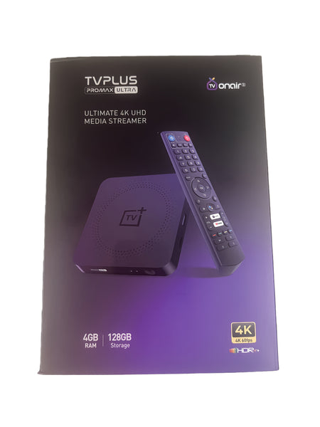 TVPLUS PRO MAX ULTRA TVONAIR Android 4GB+128GB Smart TV Box 2.4/5G Duo Band WiFi 600M BT Remote + Bonus Remote control